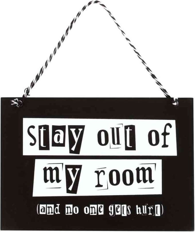 Something Different - Stay Out of My Room Decoratief bord - Zwart/Wit