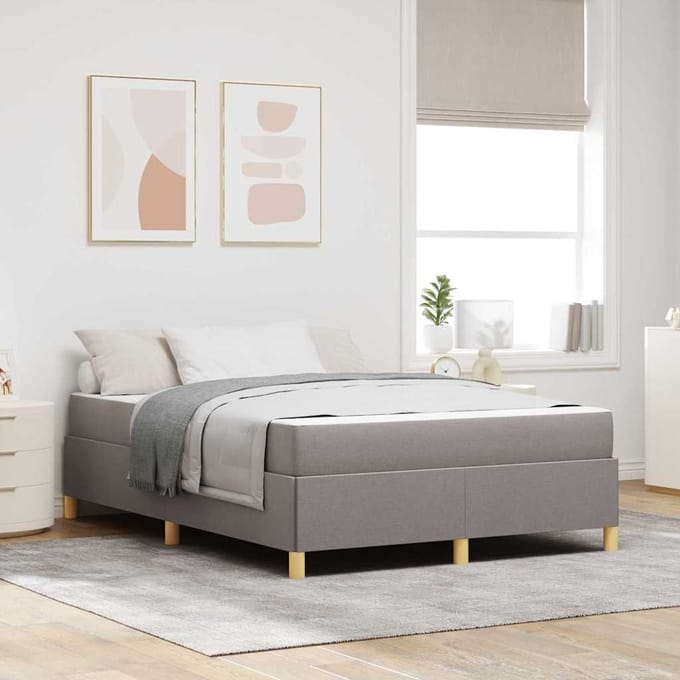 vidaXL - Bedframe - Taupe - 160 - x - 200 - cm - Stof
