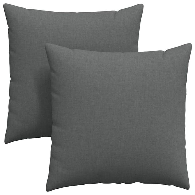 vidaXL - Zitkussens - 2 - st - Stof - Donkergrijs - 80 - x - 80 - cm