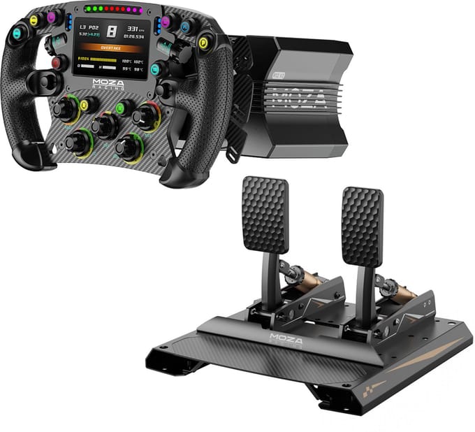 Moza Racing - F1 expert kit – R12 V2 basis + FSR2 Stuur + CRP2 Pedalen - PC