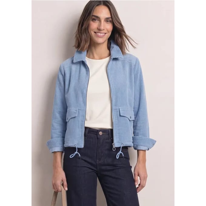 Corduroy jack met kraag en ritssluiting