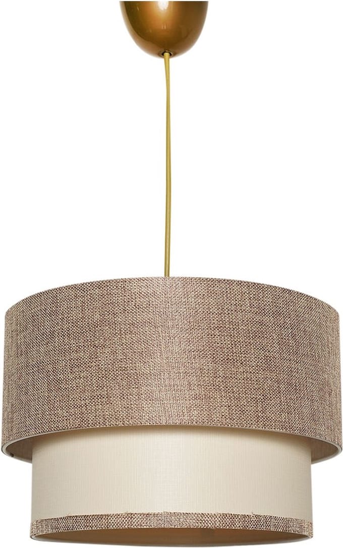 Verlichting - Kroonluchter Beige Creme Metaal - 30x30x65cm - Elegant Design - LunaMae