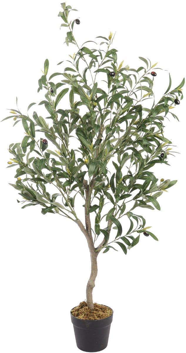 Kunst Olijfboom Toscane – 120 cm – Mediterrane Kunstboom - Extra vol – In Pot