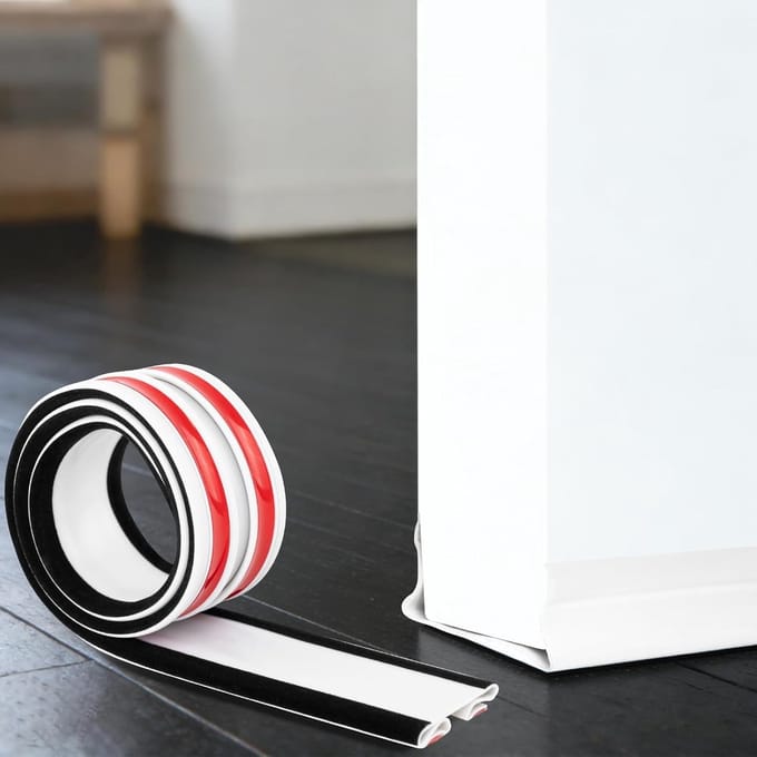 Draught Excluder voor Deuren van 93 cm - Effectieve Tochtstrip, Wit, Ideaal voor Energiebesparing en Comfort