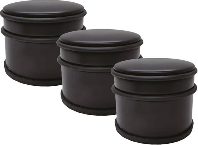 Benson Deurstopper - 3x - zwart-mat - D9 cm - 1,1 kg