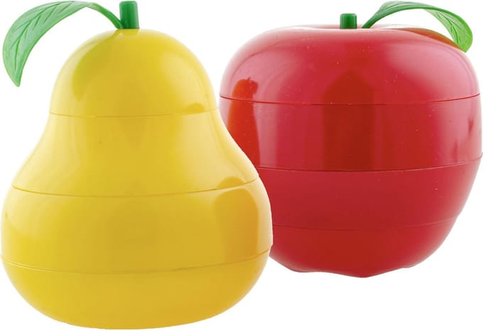 3 D puzzels - appel en peer - 12 delig - puzzelen met de allerkleinsten - 10 x 12 cm - 2 STUKS
