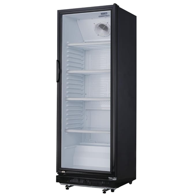 Nisbets Essentials vrijstaande displaykoeling zwart 346L