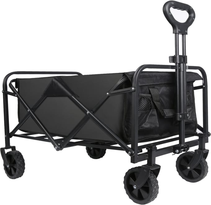DailyDamaar bolderkar - Bolderkar opvouwbaar - Trekkar - Bagagekar - Verstelbare handgreep - 100 L - Buitengebruik - 70×43×72cm - Zwart