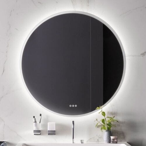 Emco Pure ++ LED bathroom mirror Ø 60 cm with matt finish