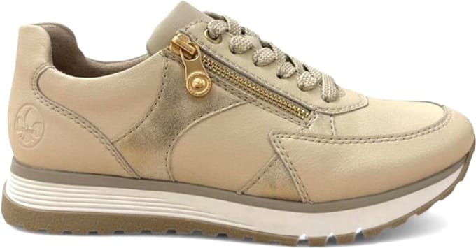 Rieker Dames Sneaker - 49010-60 Beige - Wijdte H - Maat 41