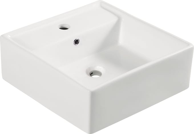 Wiesbaden Larx Waskom Vierkant 41 x 41 x 15 cm - Keramiek Glans Wit