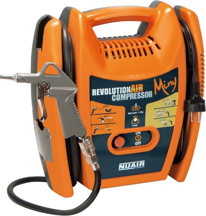 Draagbare Compressor – Mini Compressor – Bandenpomp Auto – Fiets – 180L/Min – 1,5PK – Krachtige Motor – 1100W – 230V – Oranje