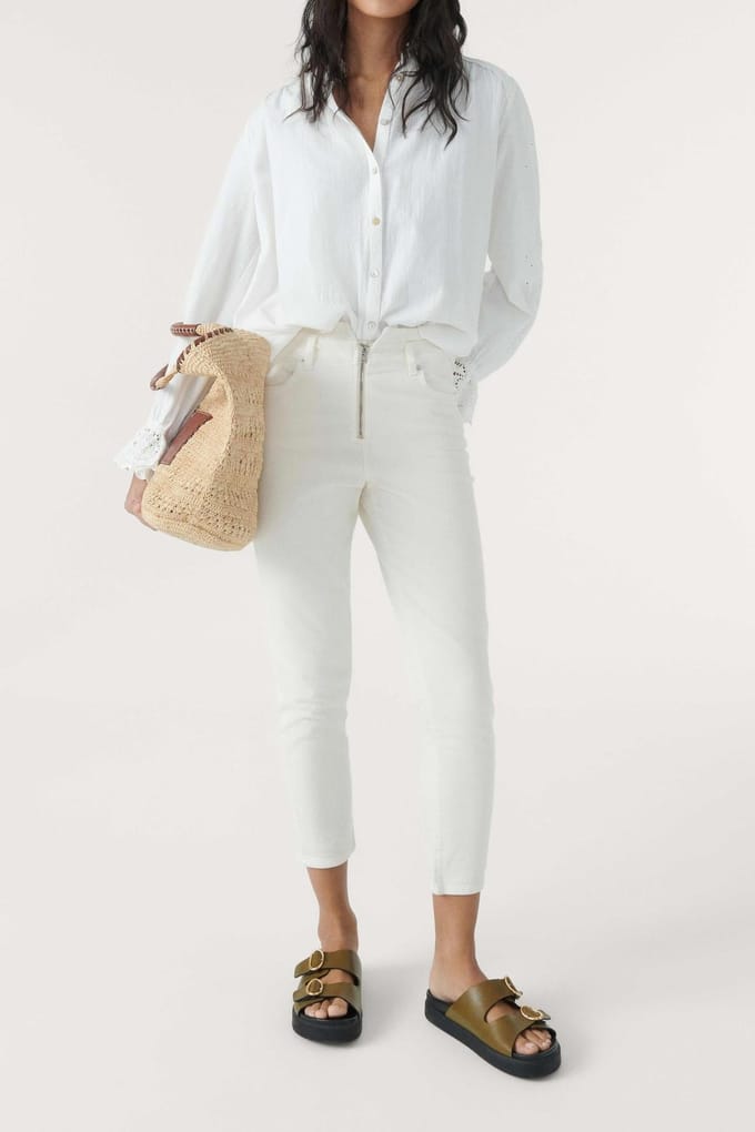 BA&SH Slim Ecru Maat: XS | Skinny Jeans Outlet | Dames | Ecru