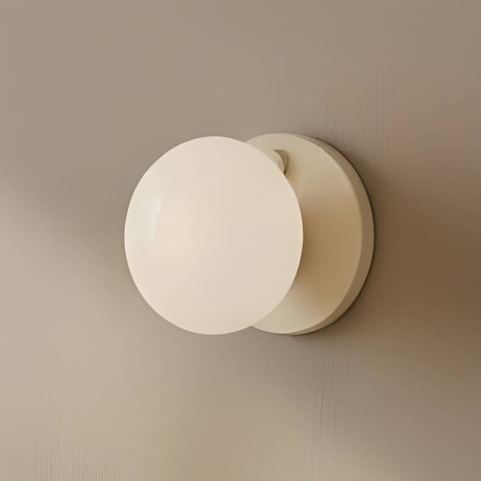 ALDEX Wandlamp Flo, beige, Ø 19 cm, glas