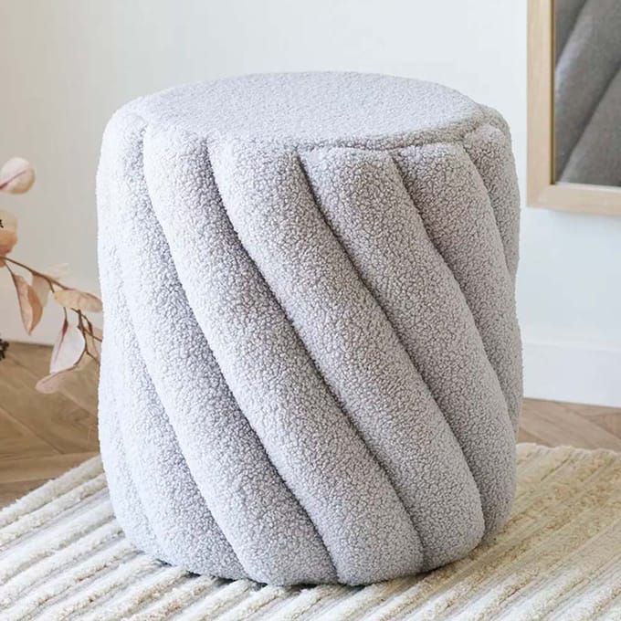 House Collection Teddy Poef Ø 38 cm Gisle Grijs