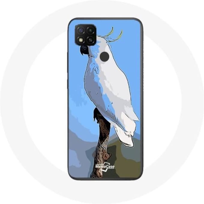 Xiaomi Redmi 9C hoesje Kaketoe Papegaaien Witte Vogels