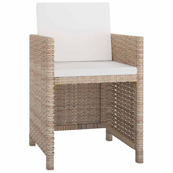 vidaXL - 13-delige - Tuinset - met - kussens - poly - rattan - beige