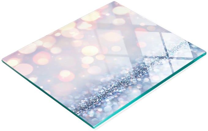 Decoratieve glazen snijplank met glanzend patroon, 60x52 cm