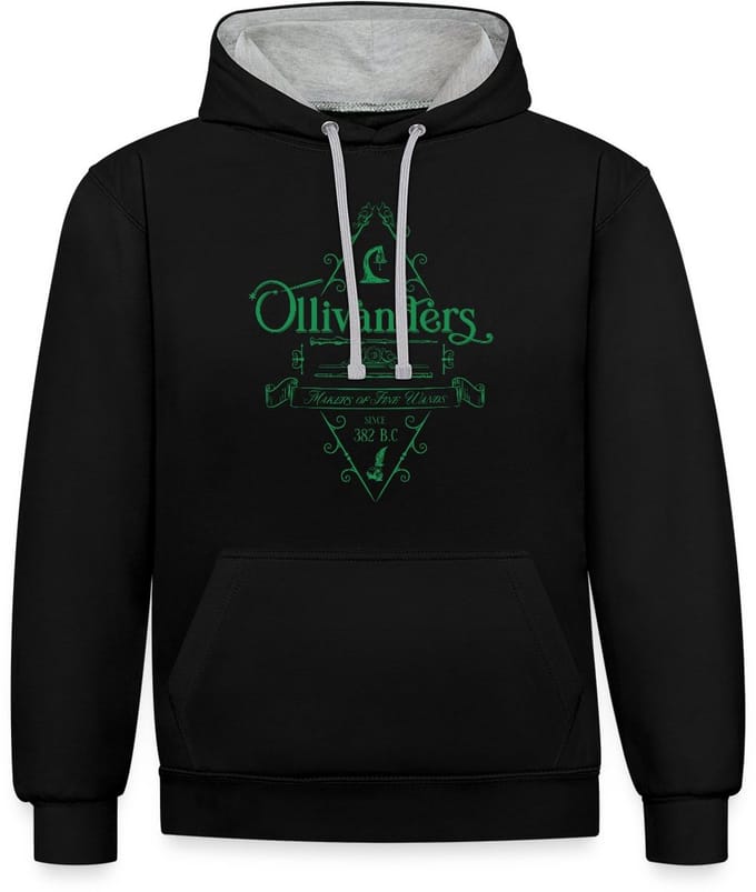 Harry Potter Olivanders Winkel Groen Logo Contrast Hoodie