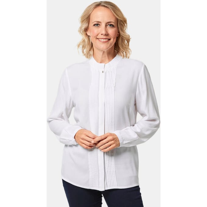 Goldner Blouse Elegante viscose blouse met opstaande kraag
