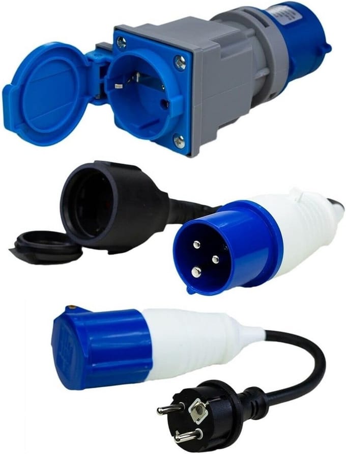CEE Adapter Set van 3 voor Schuko Stopcontacten
