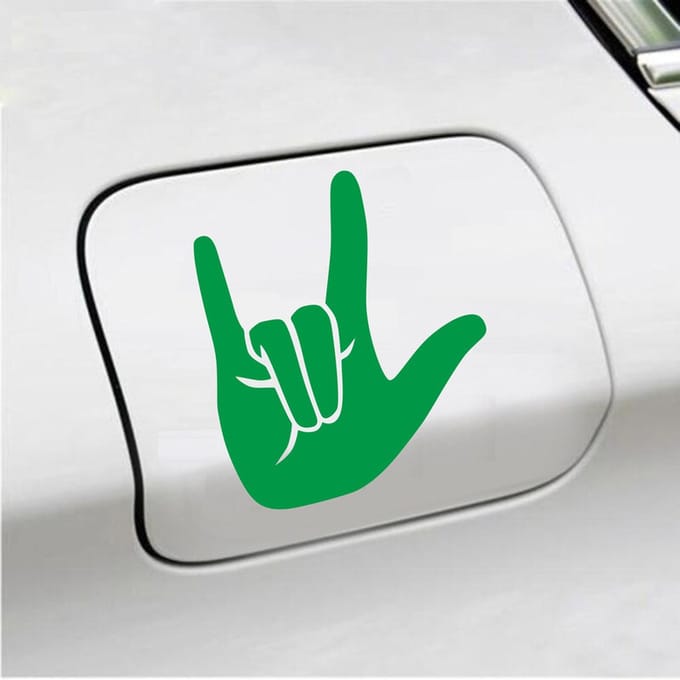 Bumpersticker - Rock N Roll - 14 X 12 - Groen