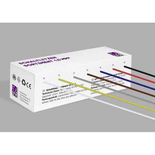 TRU COMPONENTS TC-12112372 Draad 1.5 mm² Zwart, Wit, Rood, Blue, Bruin, Grijs, Geel-groen 1 set(s)