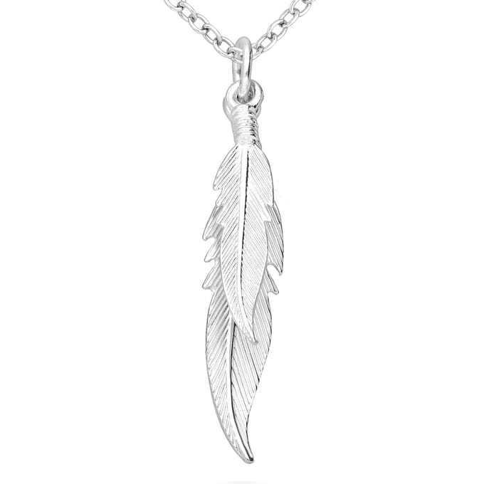 EAR IT UP - Hanger - Dubbele veer - Double feather - 925 sterling zilver - 39 x 8 mm - 1 stuk