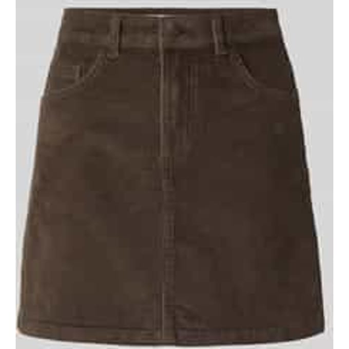 Noisy may bruine dames rok   Regular fit   Rib patroon   Knoop- en ritssluiting   Regular waist Bruin S