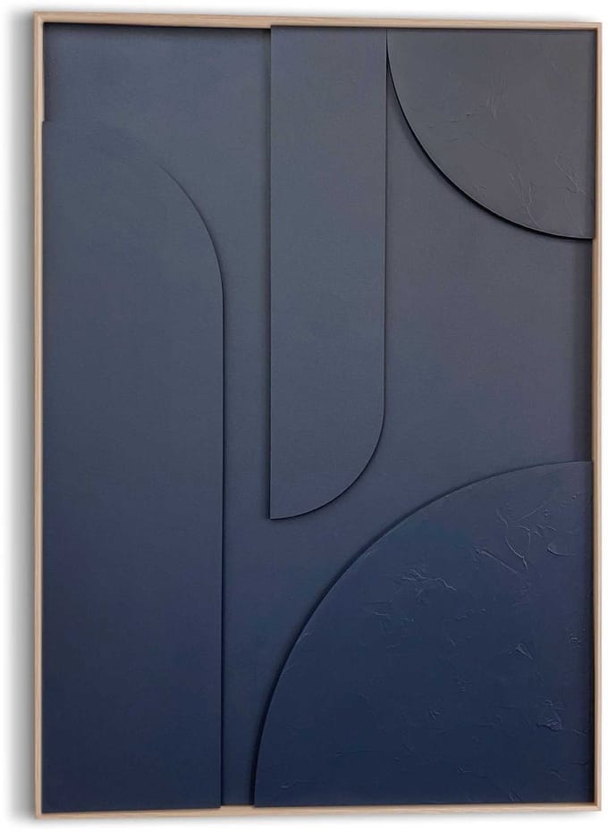Schilderij 3D Art Minimalisme - blauw - 100 x 70 - Hout - REINDERS
