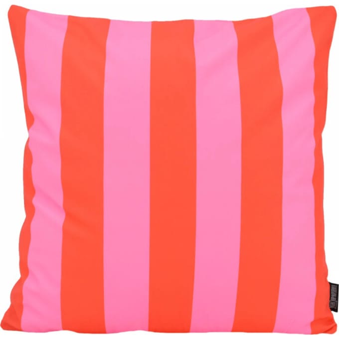 Gek op kussens! Sierkussen streep rood/roze | 45 x 45 cm | katoen/polyester