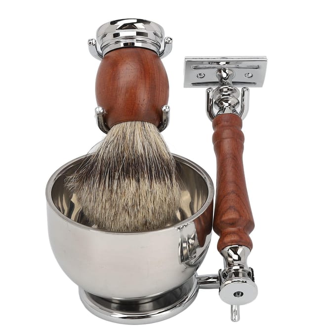 Handmatige Baardtrimmer Kit Legering Baardborstel Trimmerstand Kom Kit Standaard Kit voor Mannen Mannelijk gray