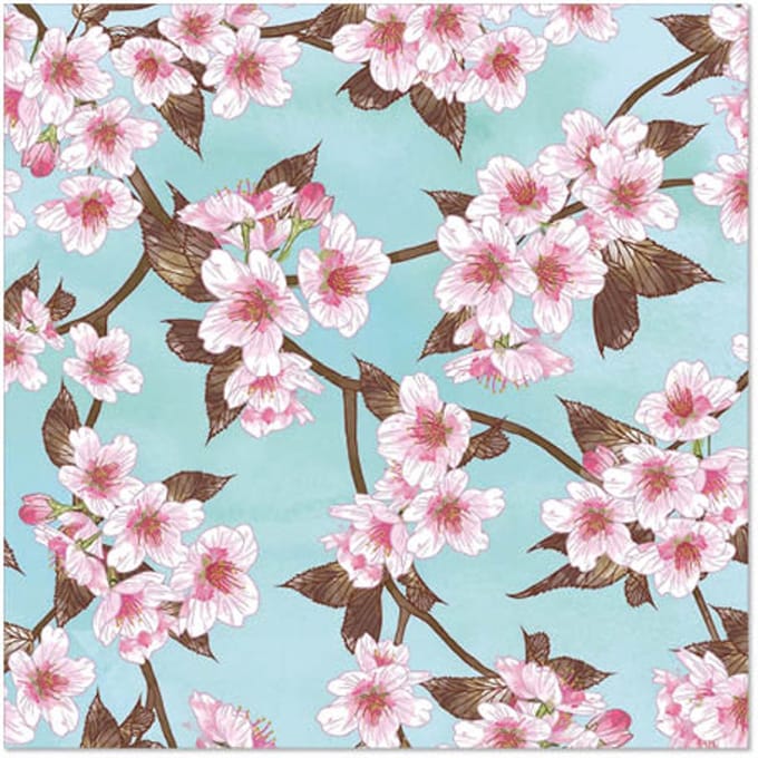 10x 20 Servetten 3-laags 1/4 vouw 33 cm x 33 cm Cherry Blossoms