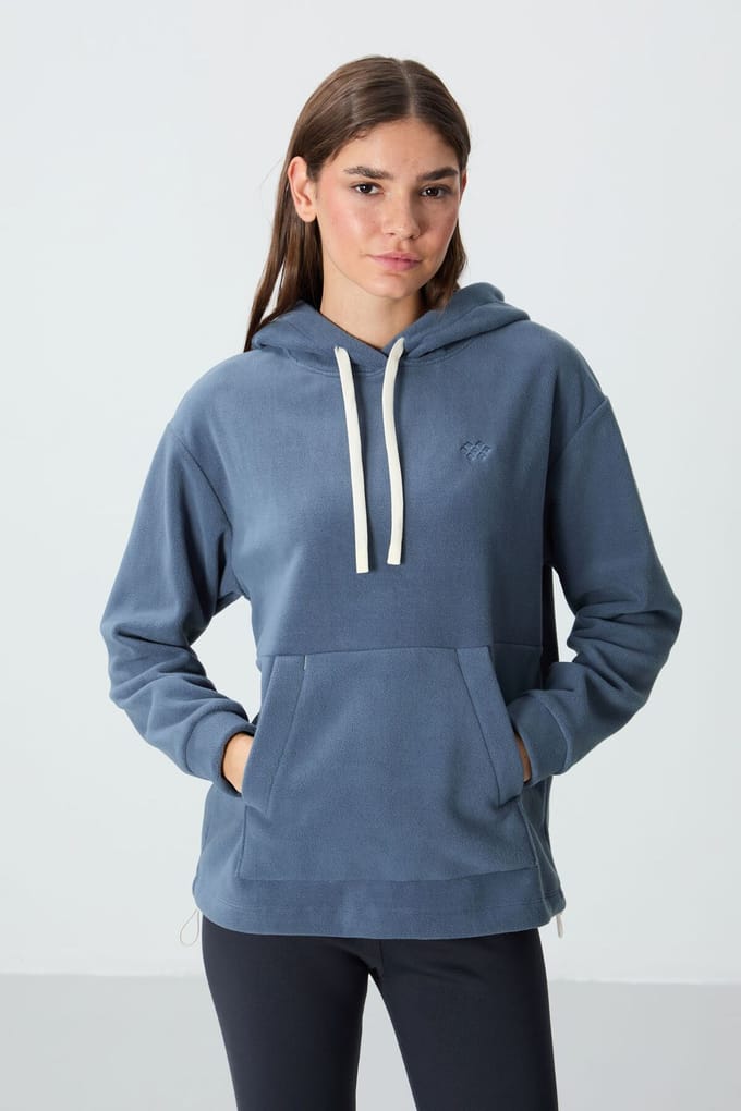Oversized Pluche Hoodie Met Borduursel