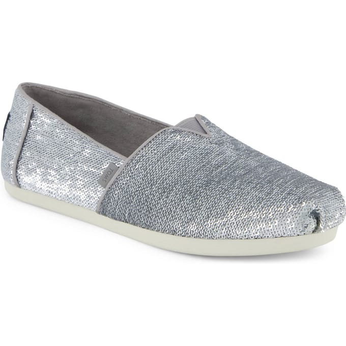 TOMS Alpargata Sequins Textiel Dames Zilveren Espadrilles