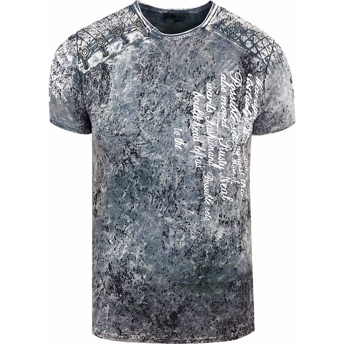 T-shirt met prints, gewassen met zuur