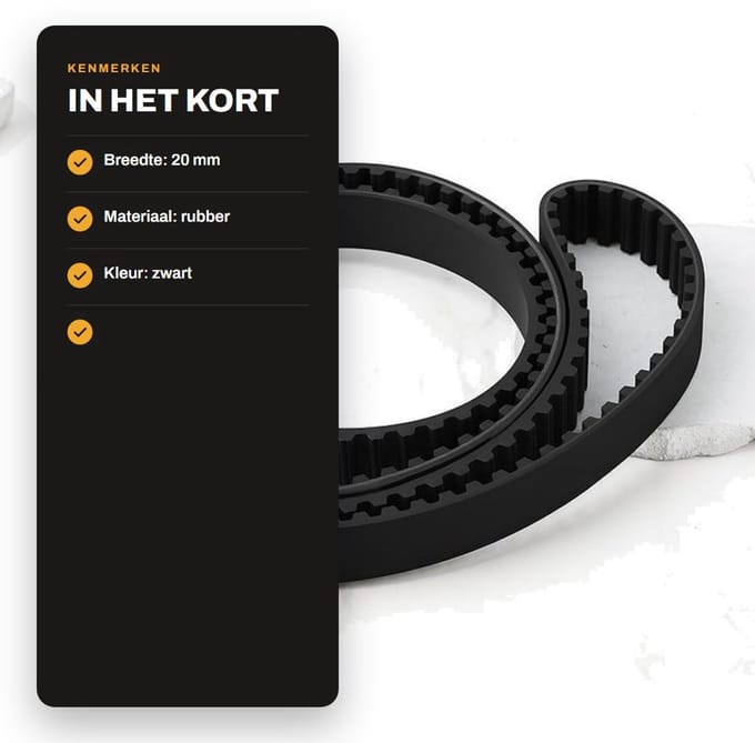 Dailygoods- Distributieriem Vervanging 20 mm - Compatibel met Countax