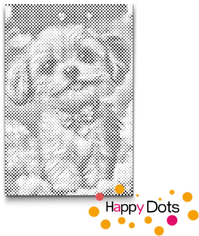 HappyDots DOT Painting Honden 06 - Stippelschilderij 40x60cm