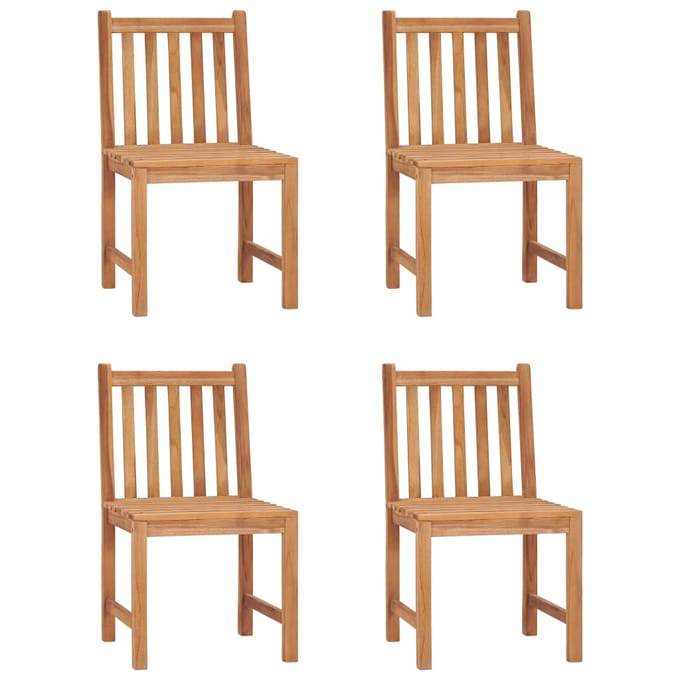 vidaXL - 5-delige - tuinset - 80x80 - cm - massief - teakhout