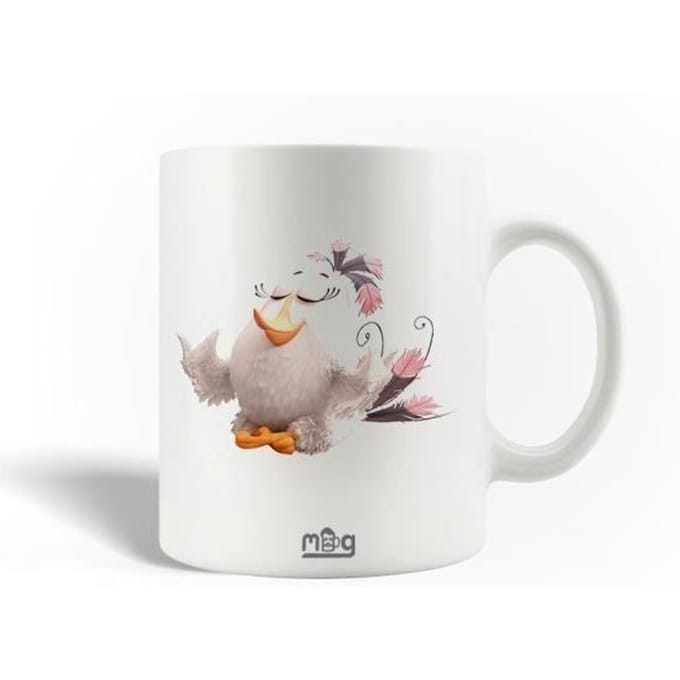 Mug - Angry Birds - Blanc Rose - Céramique - 30cl - Compatible lave-vaisselle