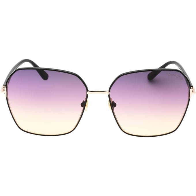 Tom Ford Claudia-02 Gradient Smoke Lens Glanzend zwarte zonnebril