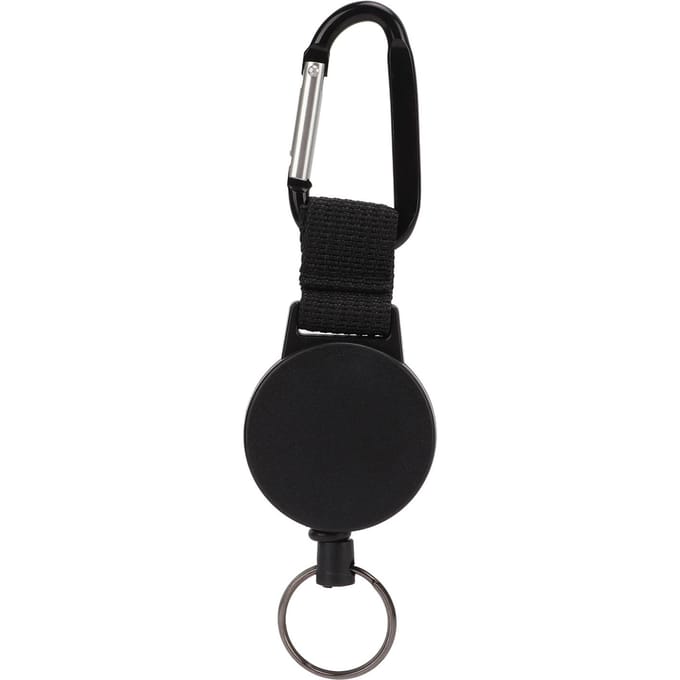 Intrekbare sleutelhanger, zware karabijnhaak, sleutelhanger, lanyard, badge-haspels met stalen black