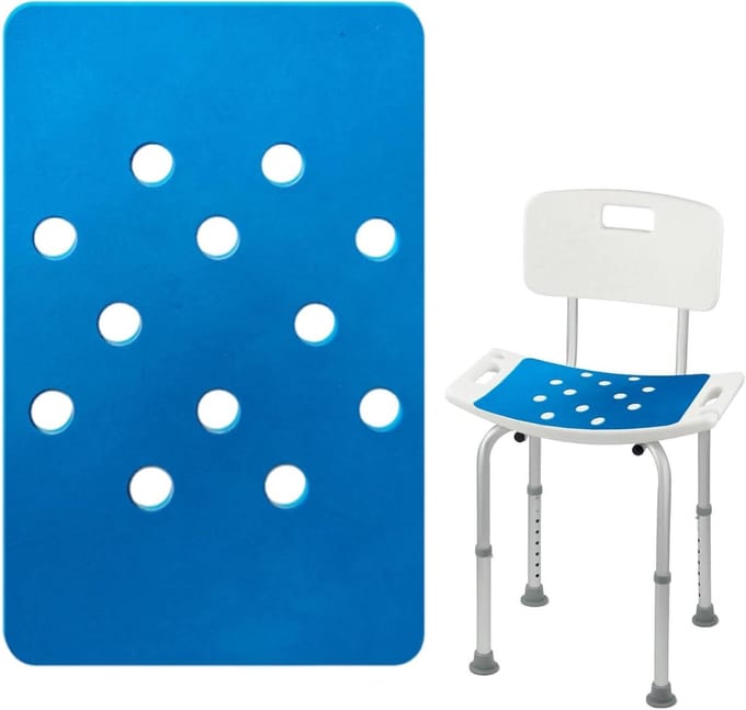 Douchekussen - Badstoelkussen Bankmat - Veilig Douchen - Antislip Waterdicht - 35x24cm - Grijs
