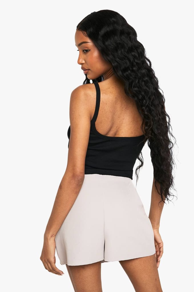 boohoo Dames Asymmetrische Mini Skort | Stone | Maat: 6