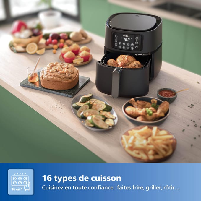 Philips Airfryer Connected 5000 Series - HD9285/93 - 7,2 liter (XXL) - Heteluchtfriteuse - RapidAir - Quickclean - Met bakvorm