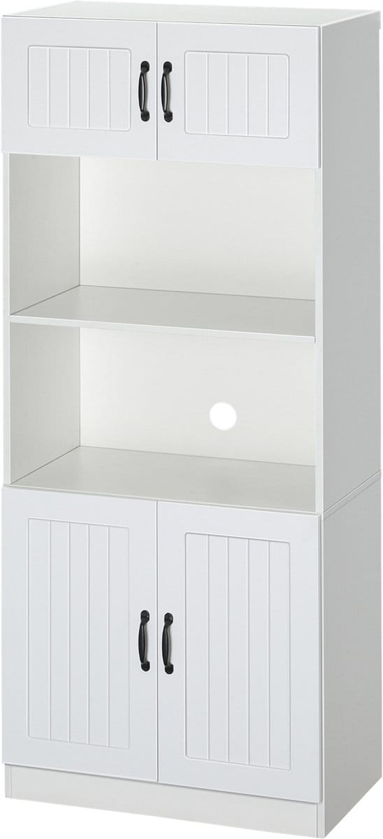 Keukenkast Voorraadkast Hoog met 2 open planken 40x70x170 cm - Wit