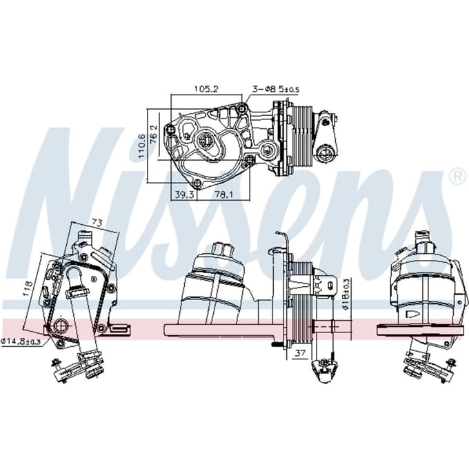 Olie radiator, motorolie NISSENS 91325