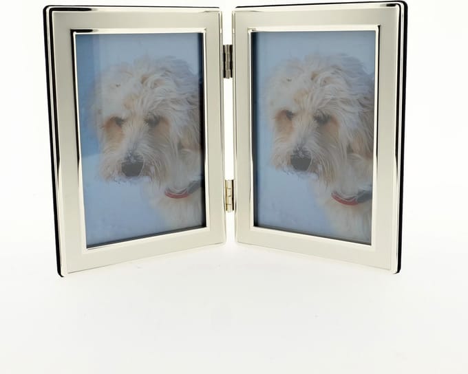 AL - Fotolijst - Glans/Mat Zilver - 2-luik - 9 x 13 cm