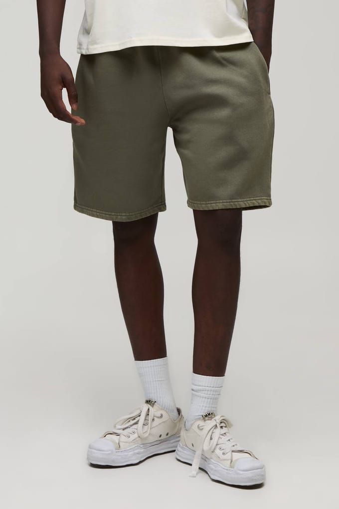 Essentiële Gewassen Relaxed Fit Short | Washed Khaki | Size XS
