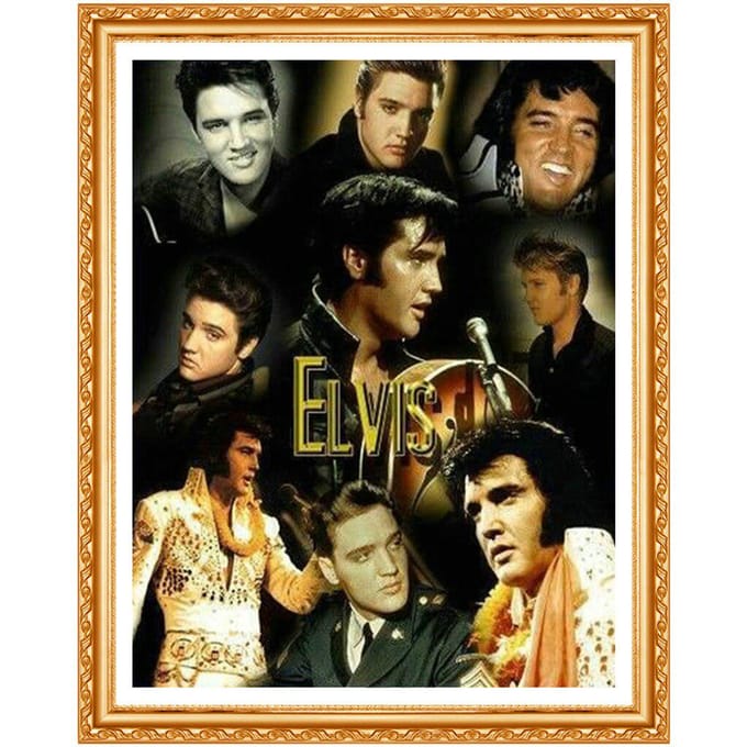 Elvis Foto Volledige Boor Strass Diamant Schilderij 3D Kruissteek Kits Thuis Borduurwerk Handwerken 20X30CM black